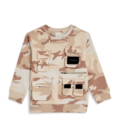 Givenchy Boys Beige Camouflage Sweatshirt In Beige