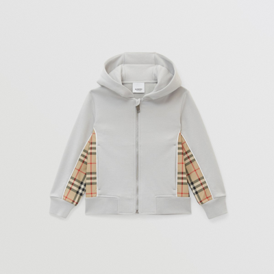 Burberry Kids' Boys Grey & Beige Check Hooded Top