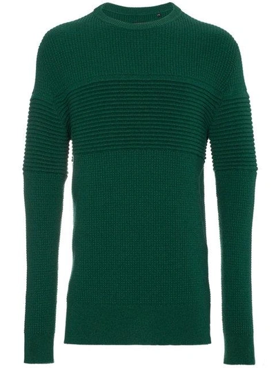 Curieux Green Cashmere Ripple Sweater