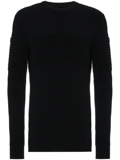 Curieux Black Cashmere Ripple Sweater