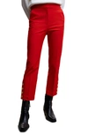 Mango Straight-cut Crop Trousers Red