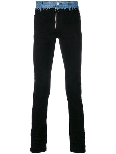 Rta Slim-fit Raw Edge Jeans In Black