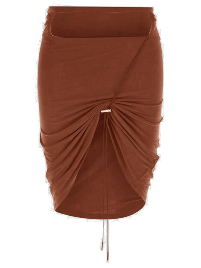 Jacquemus Asymmetric Mini Skirt In Red