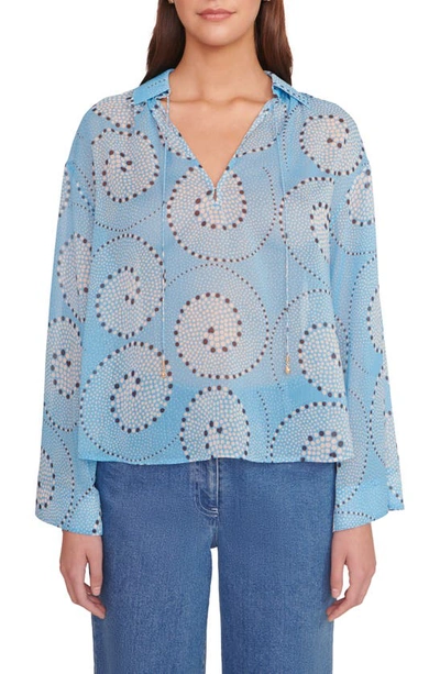 Staud Marissa Swirl-print Chiffon Top In Multi