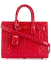 Saint Laurent Nano Sac De Jour Crocodile-embossed Bag In Red