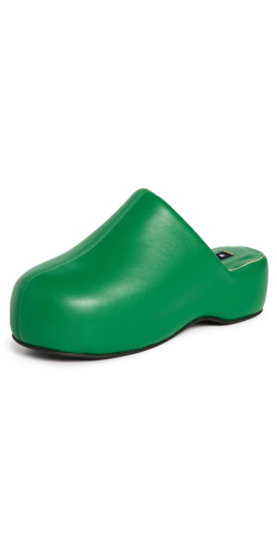 Simon Miller Bubble Vegan Leather Slide Clogs In Green