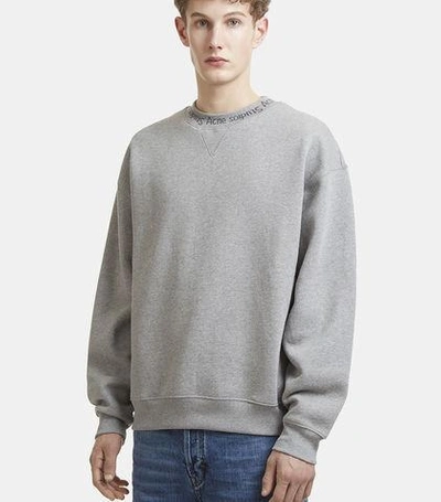 Flogho Logo Crew Neck Sweater In Grey