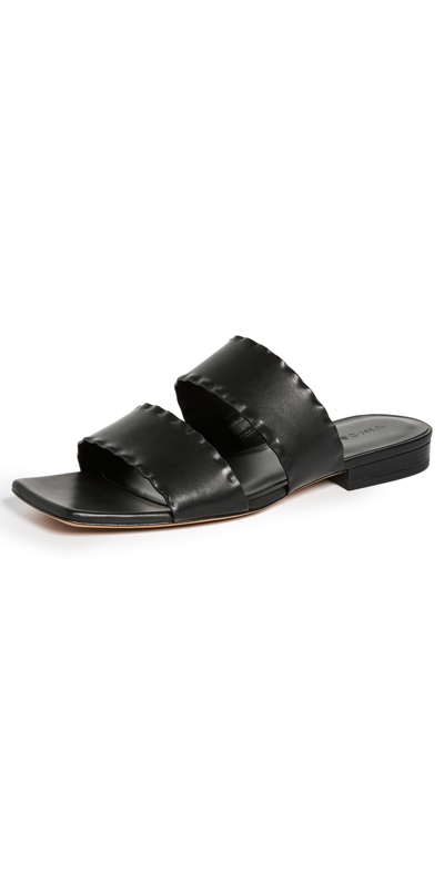 Vince Women's Zofi Mafalda Square Toe Slip On Sandals In Black