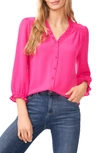 Cece Ruffle V-neck Blouse In Freeisa Pink