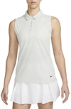 Nike Court Victory Dri-fit Semisheer Sleeveless Polo In Light Silver/ Black