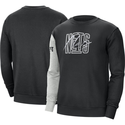 Nike Brooklyn Nets Courtside  Men's Nba Fleece Sweatshirt In Black