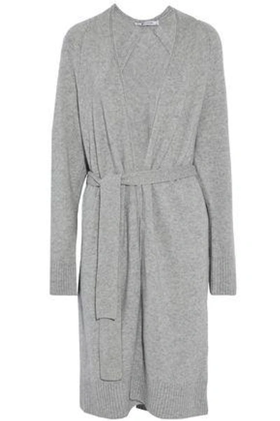 Alexander Wang T Woman Ribbed-knit Wool And Cashmere-blend Cardigan Gray