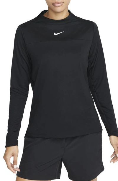 Nike Women's Dri-fit Uv Advantage Mock-neck Golf Top In Black