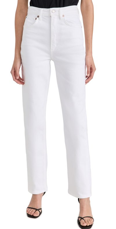 Agolde High Rise Stovepipe Jeans In Cake (white)