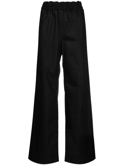 Fabiana Filippi Paperbag Waist Wide-leg Trousers In Black