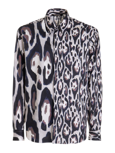 Roberto Cavalli Jaguar-print Cotton Shirt In Multicolour