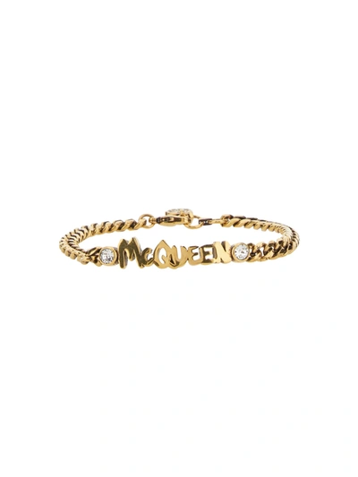 Alexander Mcqueen Gold Graffiti Bracelet