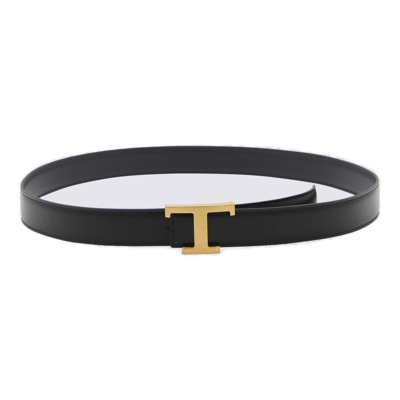 Tod's T Timeless Reversible Belt In Black