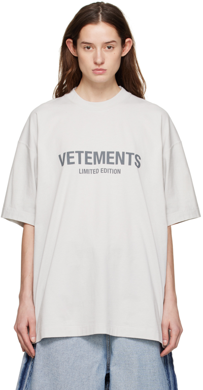 Vetements Logo Limited Edition T-shirt In Dirty White