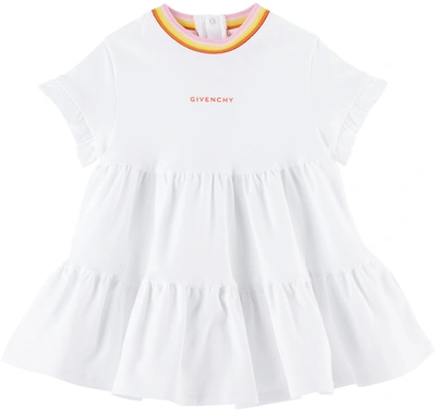 Givenchy Logo-print Tiered Dress In White