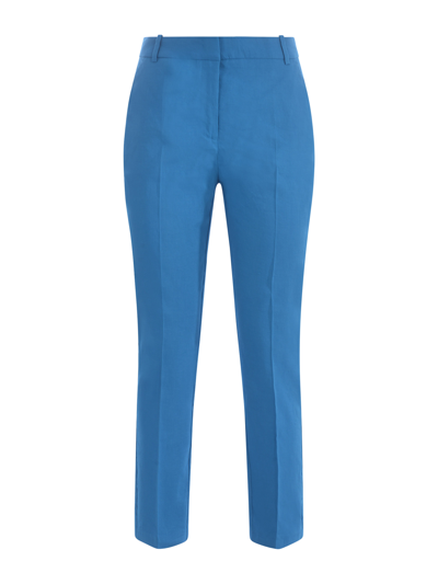 Pinko Bello Linen Stretch Trousers In Light Blue