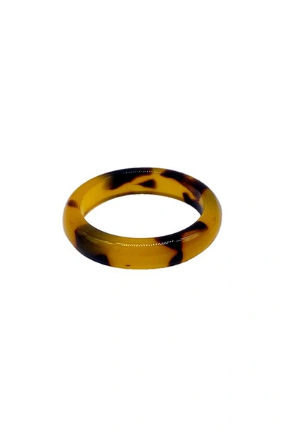 Adornia Tortoise Shell Band Ring In Brown