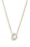 Shymi Mini Bezel Pendant Necklace In Gold/ White/pear Cut