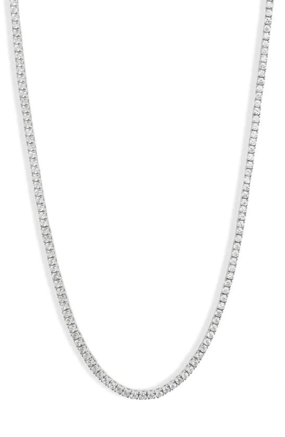 Shymi Classic Tennis Necklace In Silver/ White