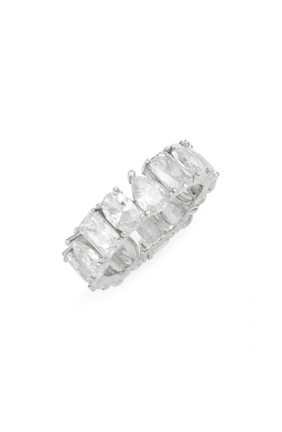 Shymi Fancy Cubic Zirconia Eternity Band Ring In Silver/ White