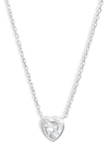 Shymi Mini Heart Bezel Pendant Necklace In Silver/ White/heart