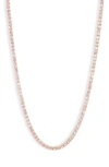 Shymi Classic Cubic Zirconia Tennis Necklace In Gold/ Pink