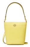 Tory Burch Mcgraw Leather Bucket Bag In Vintage Yellow