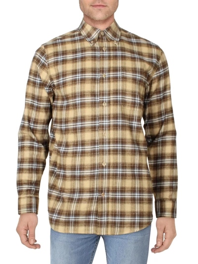 WEATHERPROOF VINTAGE Mens Flannel Plaid Button-Down Shirt 