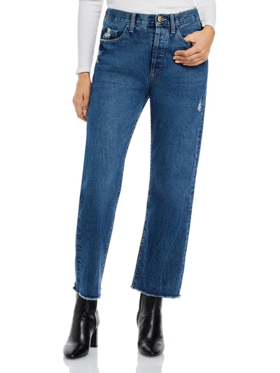 Dl1961 Emilie Womens Ankle Button Fly Straight Leg Jeans In Blue