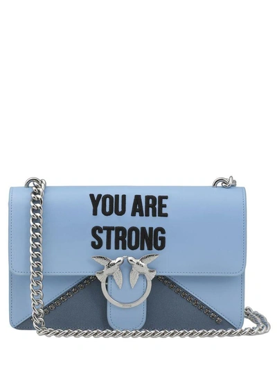 Pinko Love Strong Bag In Light Blue