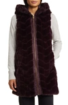 Via Spiga Womens Water Resistant Plush Outerwear Vest In Burgundy