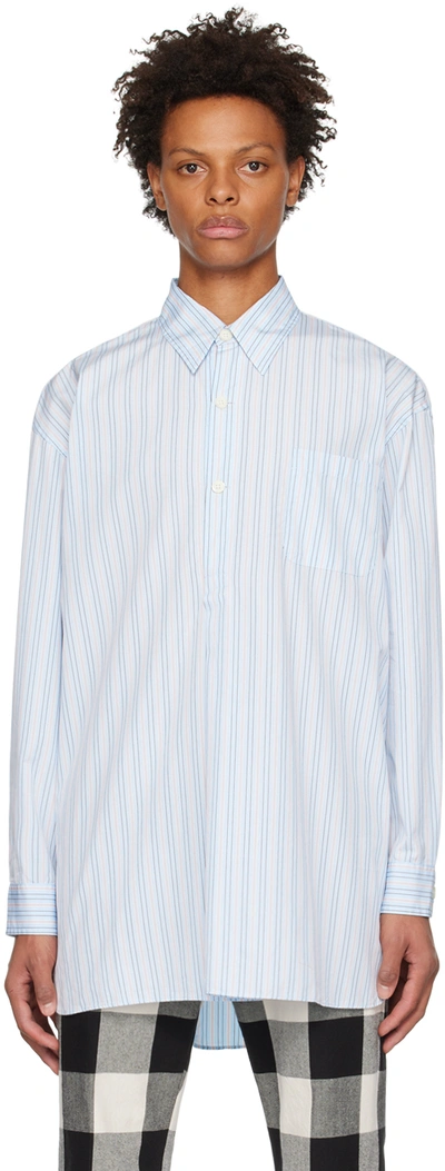 White Oversized striped cotton-poplin shirt, Our Legacy