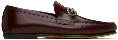 Ferragamo Burgundy Galileo Loafers In Red