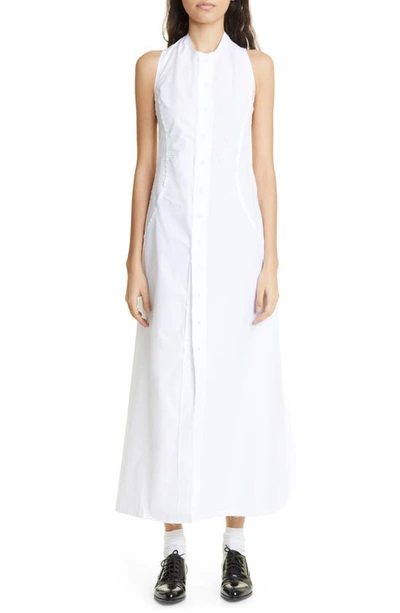 Talia Byre Open-back Cotton Dress In White