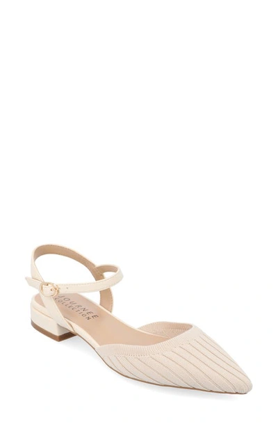 Journee Collection Ansley Ankle Strap Flat In Beige