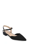 Journee Collection Ansley Ankle Strap Flat In Black