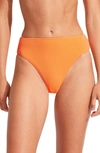 Seafolly Sea Dive High Waist Bikini Bottoms In Tango