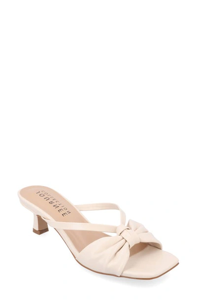 Journee Collection Starling Kitten Heel Sandal In Ivory
