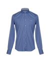 Aglini Solid Color Shirt In Pastel Blue