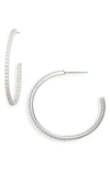 Shymi Cubic Zirconia Pavé Inside Out Hoop Earrings In Silver/ White