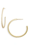 Shymi Cubic Zirconia Pavé Inside Out Hoop Earrings In Gold/ White