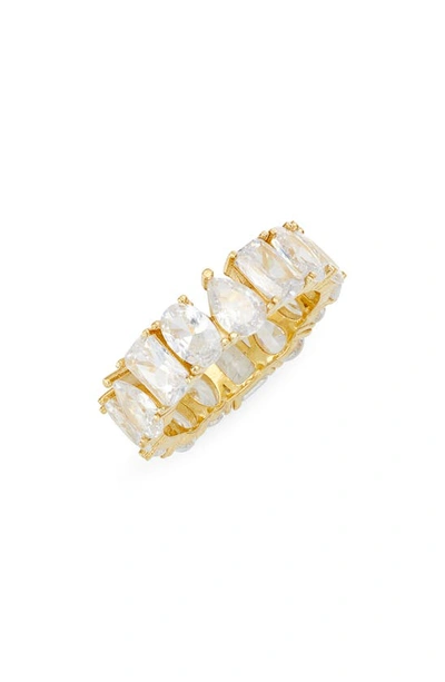 Shymi Fancy Cubic Zirconia Eternity Band Ring In Gold/ White