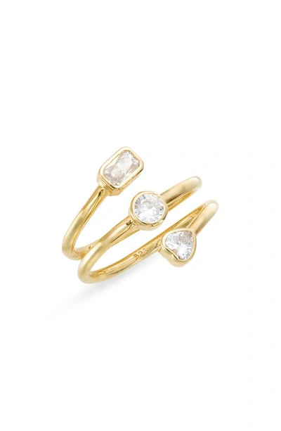 Shymi Cubic Zirconia Bezel Wrap Ring In Gold/ White