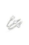 Shymi Cubic Zirconia Bezel Wrap Ring In Silver/ White
