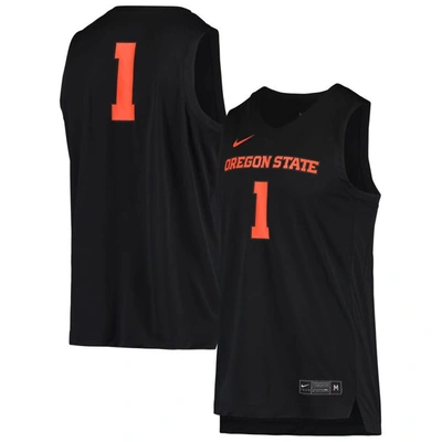 Nike #1 Black Oregon State Beavers Replica Basketball Jersey